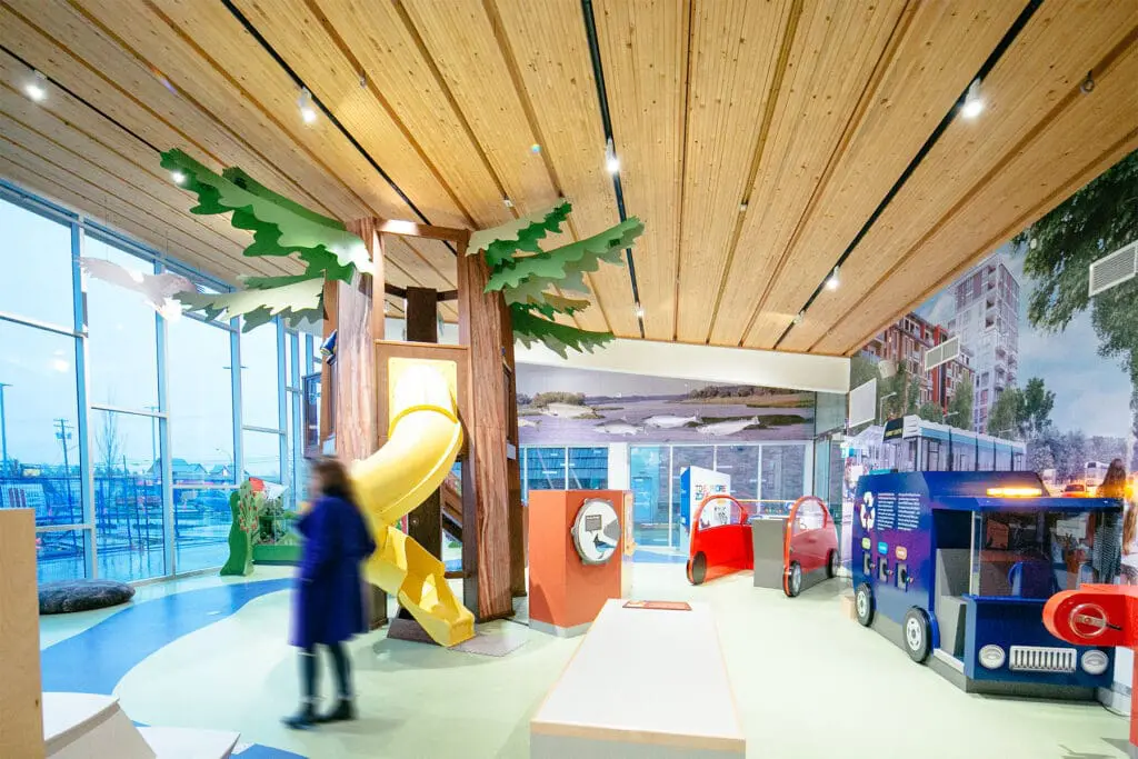 Museum of Surrey expansion featuring exposed DLT roof panels